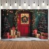 Christmas Classic Interior Room Scene Photo Backdrop Fireplace Xmas Tree Gifts Doll Bears Family Party Photography Background11