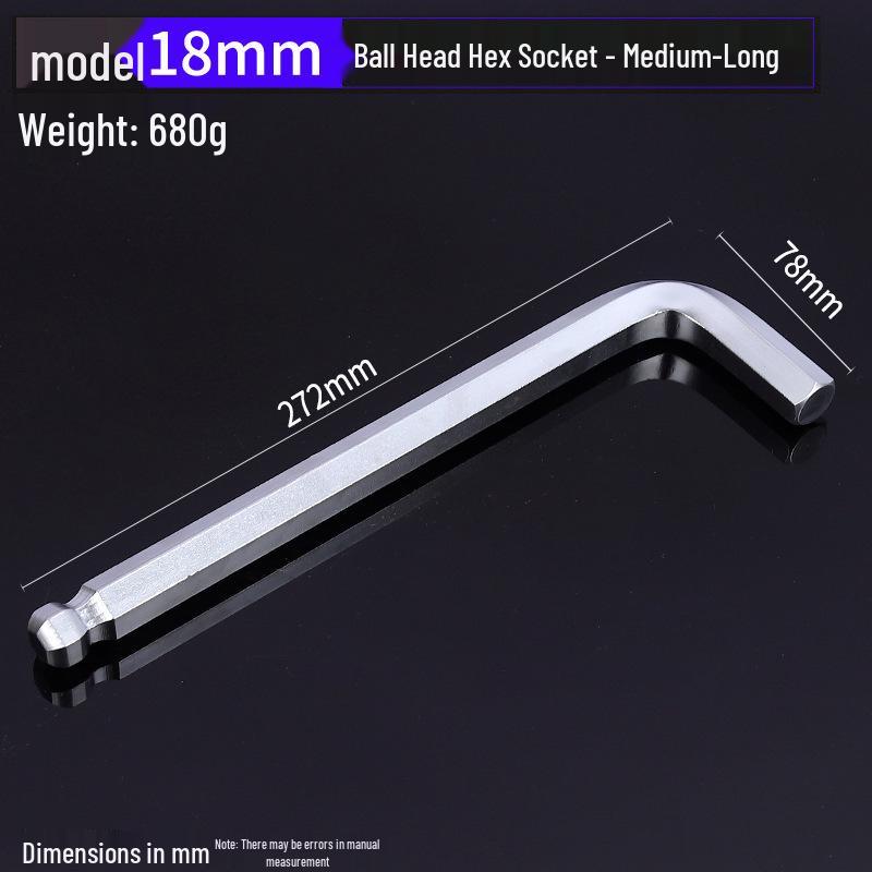 Gehärteter verzinkter und vernickelter L-förmiger Innensechskantschlüssel mit Kugelkopf