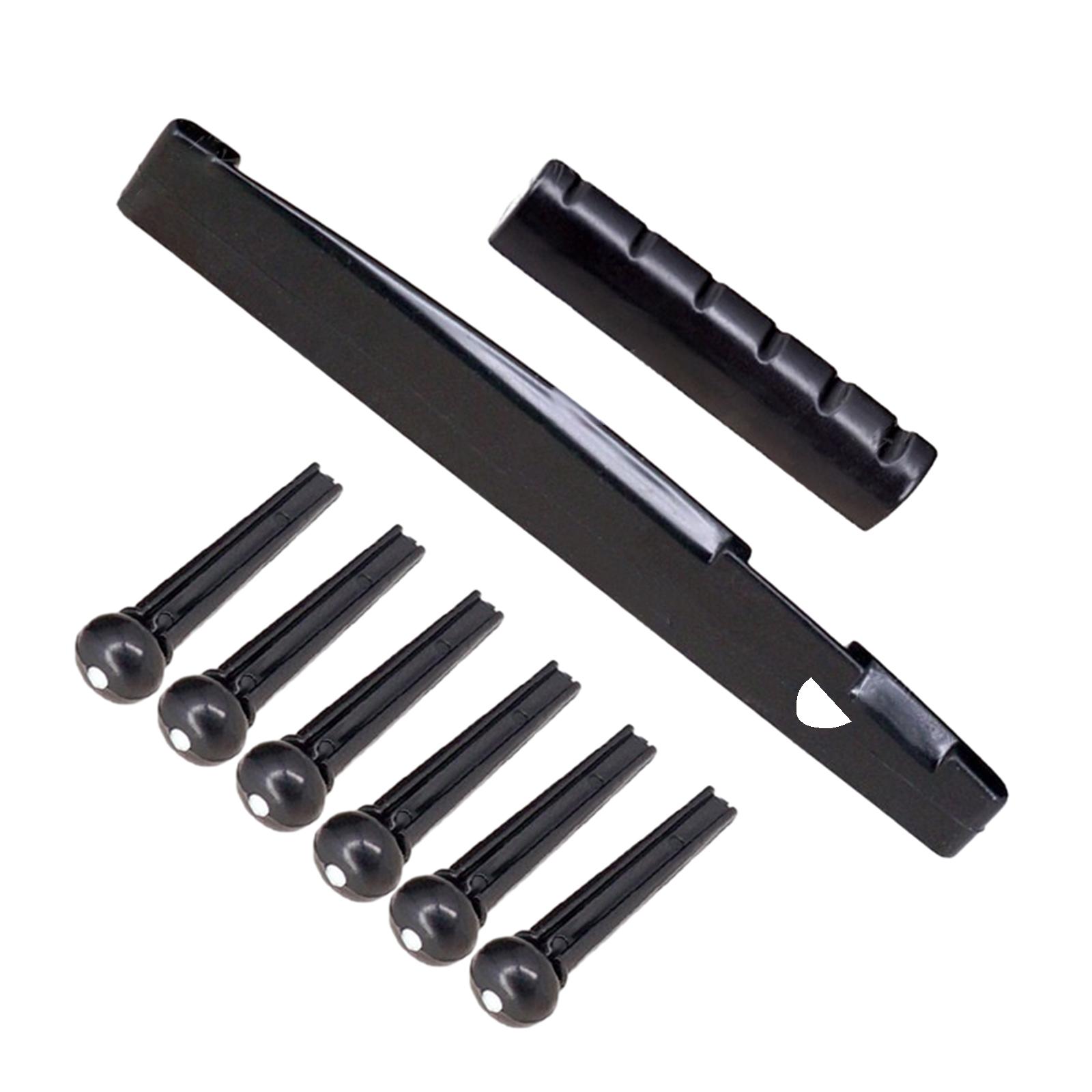 

Guitar Bridge Pins Saddle Nut Acoustic Tailpiece Set 6 String Guitar Accessories Bridge Pins & Saddle & Nut Replacement чёрный