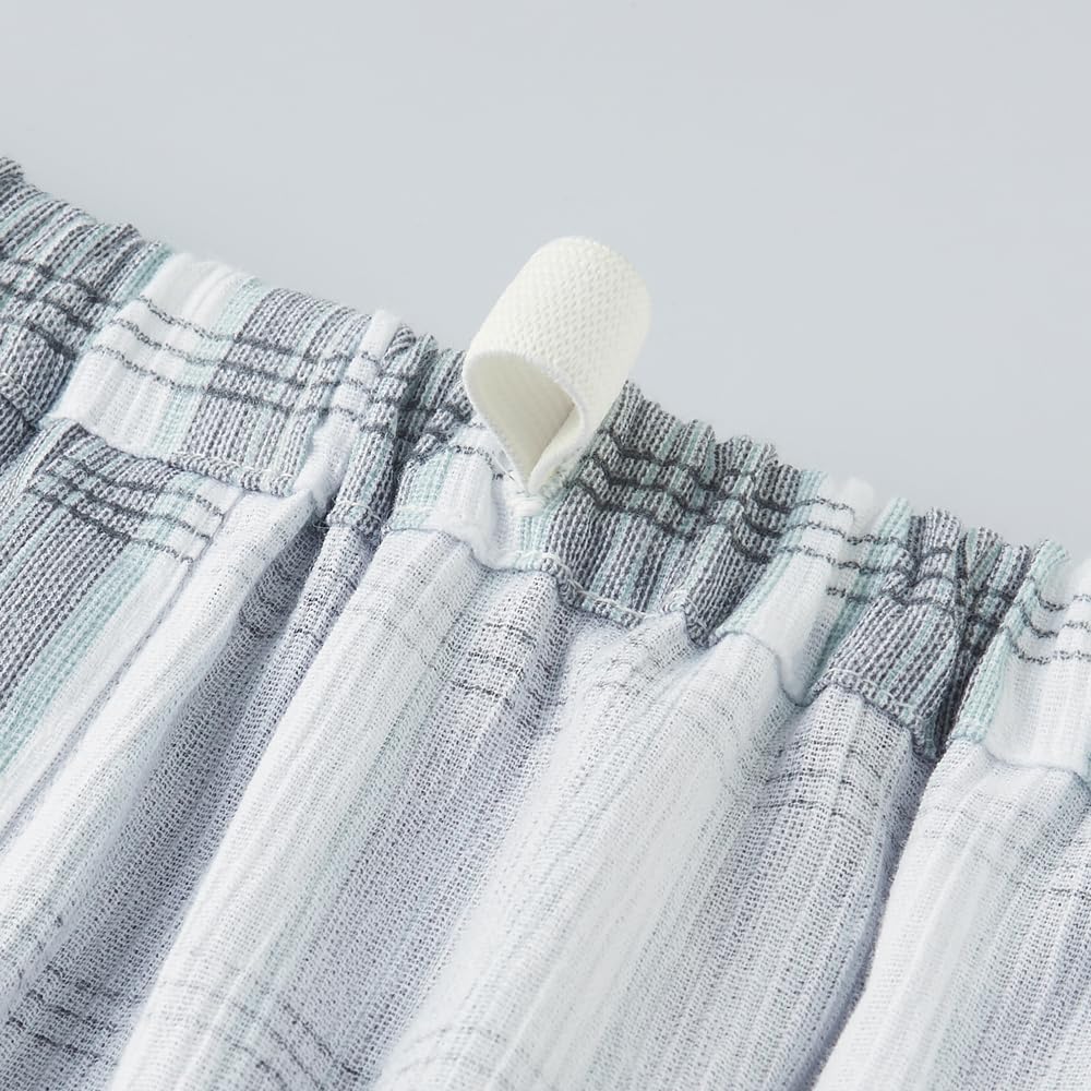 Gunze Short Sleeve Long Pants Takashima Chijimi SF1124 Men's Japanese-Made (Front Opening), Fabric, Gray,