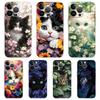 For iPhone 15 16 14 13 12 Mini 11 Pro Max XS X XR SE 7 8 Plus Silicone Clear Cover Cute Detection Cat Luxury Phone Case