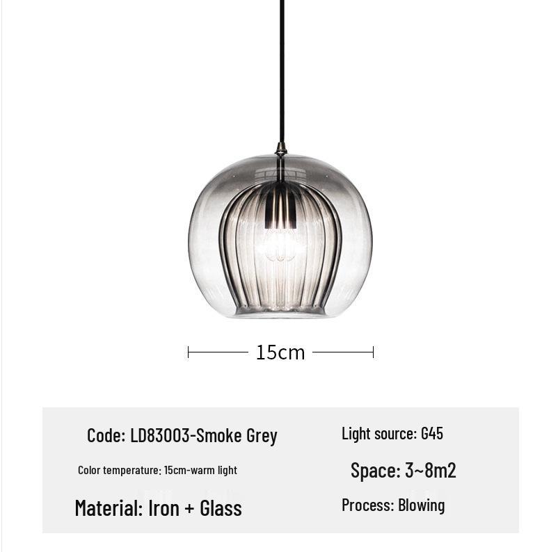 Nordic Minimalist Glass Ball Pendant Light for Cafe, Restaurant, Bar, Window, or Bedside.