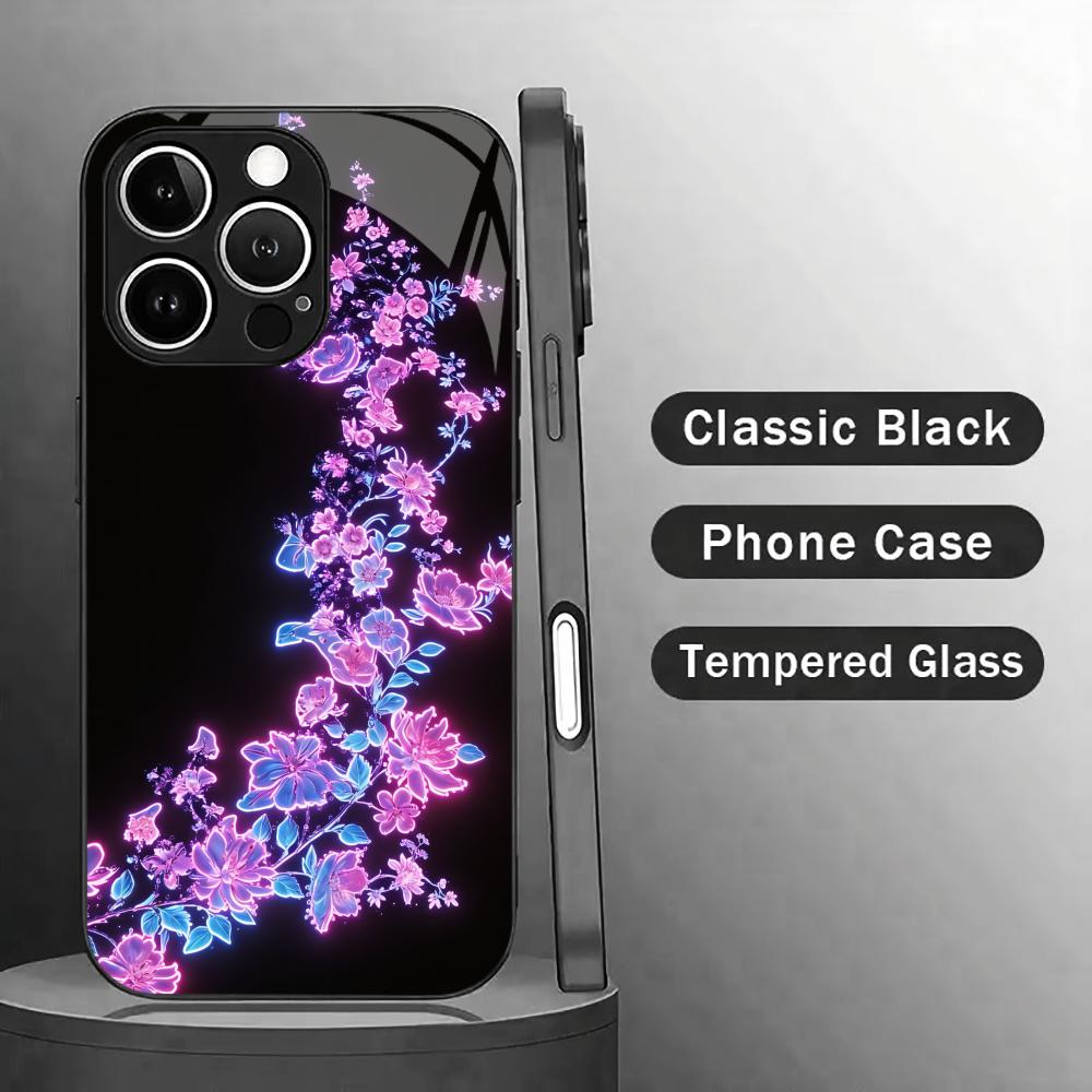Purple and Pink Cherry Blossom Phone Case for Glass for Iphone 17 Pro Max for iPhone 17 16 15 14 13 12pm Pro Plus