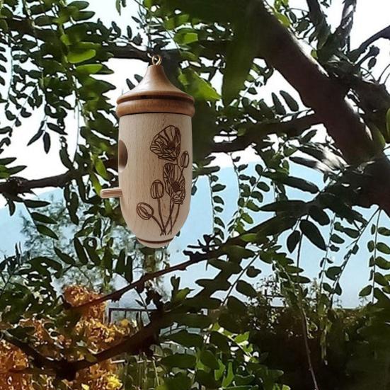 Bird House Fine Workmanship Easy To Use Wood Compact Natural Resting Nest Outdoor Supplies