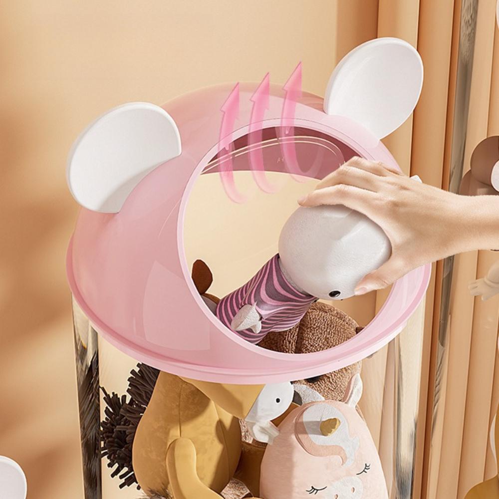 Dustproof Toy Storage Bucket Transparent Large Capacity Storage Bucket Space Saving Floor Standing Toy Storage Basket with Lid