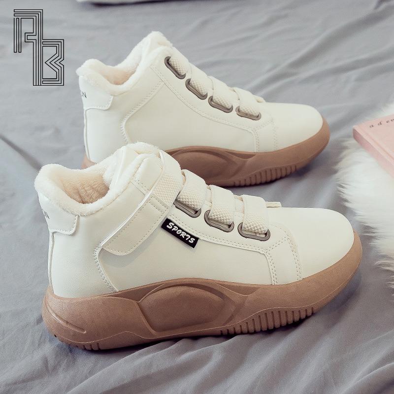 Fashionable Cotton Shoes for Women, Plush Snow Boots, Versatile Winter New Cotton Boots