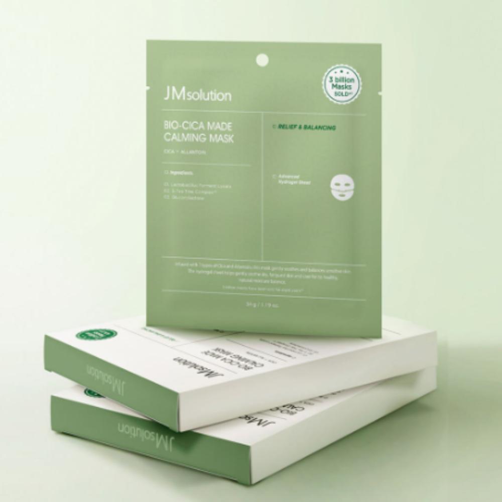 

JMSOLUTION Гидрогелевая маска Bio Cica Made успокаивающая (4 листа) | Мгновенное охлаждение и успокаивающее облегчение для чувствительной кожи