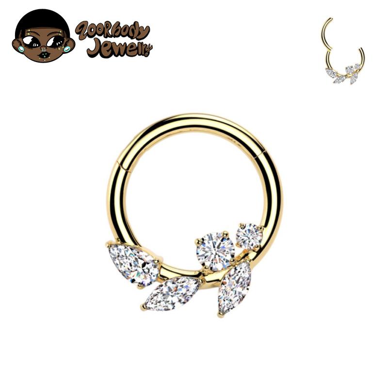 ASTM F136 Titanium with CZ Hinged Nose Ring 16G Septum Clicker Piercing Septum Daith Helix Tragus Earrings New Body Jewelry