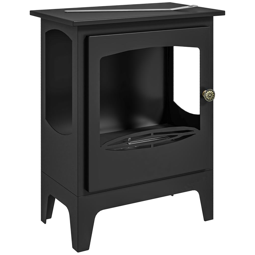 Ethanol Fireplace Black Contemporary Steel 39x26x54 cm 1.2L Tank
