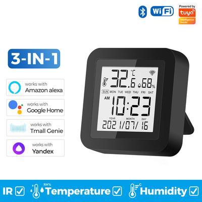 Tuya Smart WiFi Universal Infrared Remote Control, Infrared Smart Digital LCD Temperature and Humidity Sensor, Alice