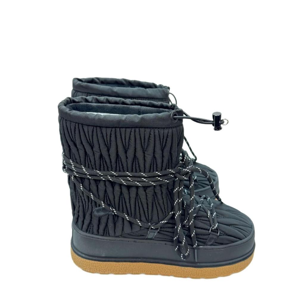 2024 Classic Lambswool Pleated Mid-Calf Ski Boots with Thick Soles