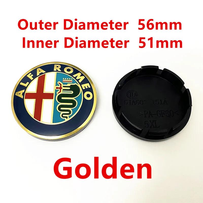 For Alfa Romeo 2026 Hot Sticker 4 Pcs 50mm 56mm 60mm Alfa Romeo Car Rim Hubcap Cover Wheel Center Hub Caps Logo Badge Emblem Acc
