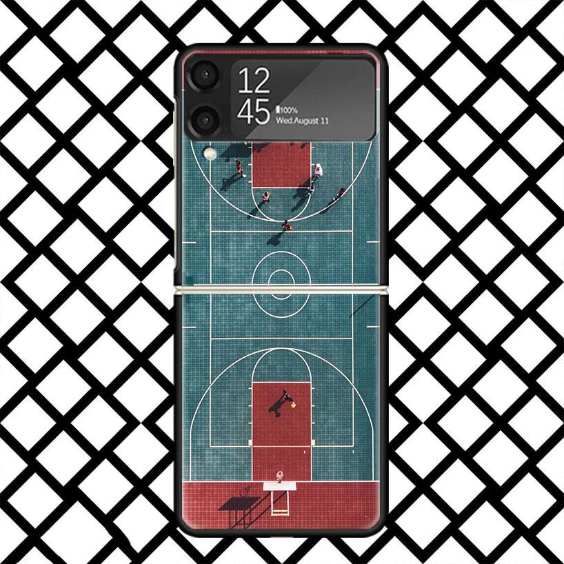 Basketball Basket Sports Phone Case For Samsung Z Flip 7 6 5 4 3 Galaxy ZFLIP7 ZFlip6 5G Flip5 Flip4 Flip3 5g Black Hard Cover