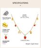 Fruit Necklace for Women, Adjustable Paperclip Chain, Y2K Cute Strawberry Apple Cherry Enamel Charm Pendant Jewelry Gift
