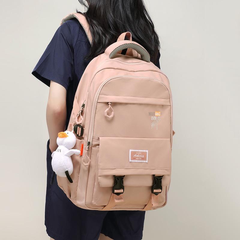 

School Bag, High School Student, Large-Capacity Load Reduction, Computer Bag 15.6-Inch Backpack, Light Travel Backpack, Luggage. рожевий