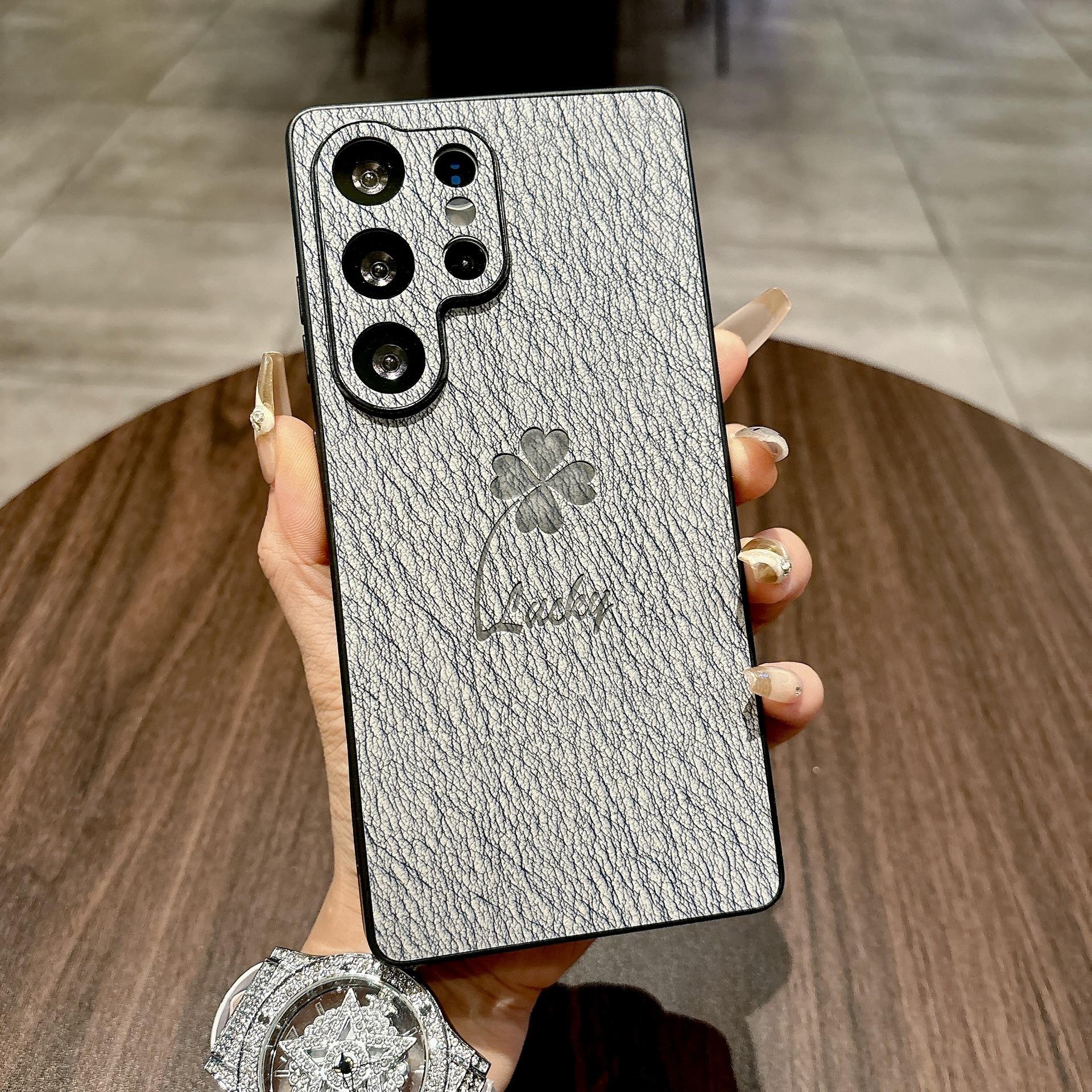 

Чехол для телефона Samsung S25FE S24ultra Все включено Ультратонкий Новый Четырехлистный клевер A56 Кожаный узор Защитный чехол Galaxy A34 5G