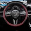 NEW For Mazda 2 3 5 6 CX-4 CX-5CX-7CX-8CX-30CX-50 MX5 Miata RX-7 RX-8 Axela Atenza Car Carbon Fiber Leather Steering Wheel Cover