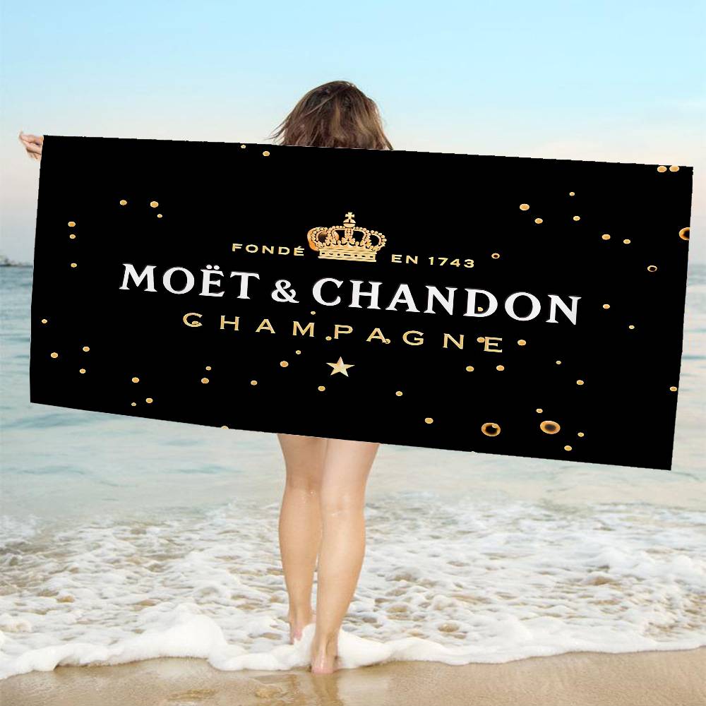 Brand M-Moet C-Chandon Pătură din Microfibră Prosoape de Plajă cu Uscare Rapidă Imprimare Supradimensionată Pătură Prosop Super Absorbantă pentru Piscină