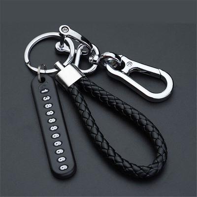 Pendentif Plaque Numéro de Téléphone Anti-perte Mode Porte-clés de Voiture Anneau Porte-clés Accessoires