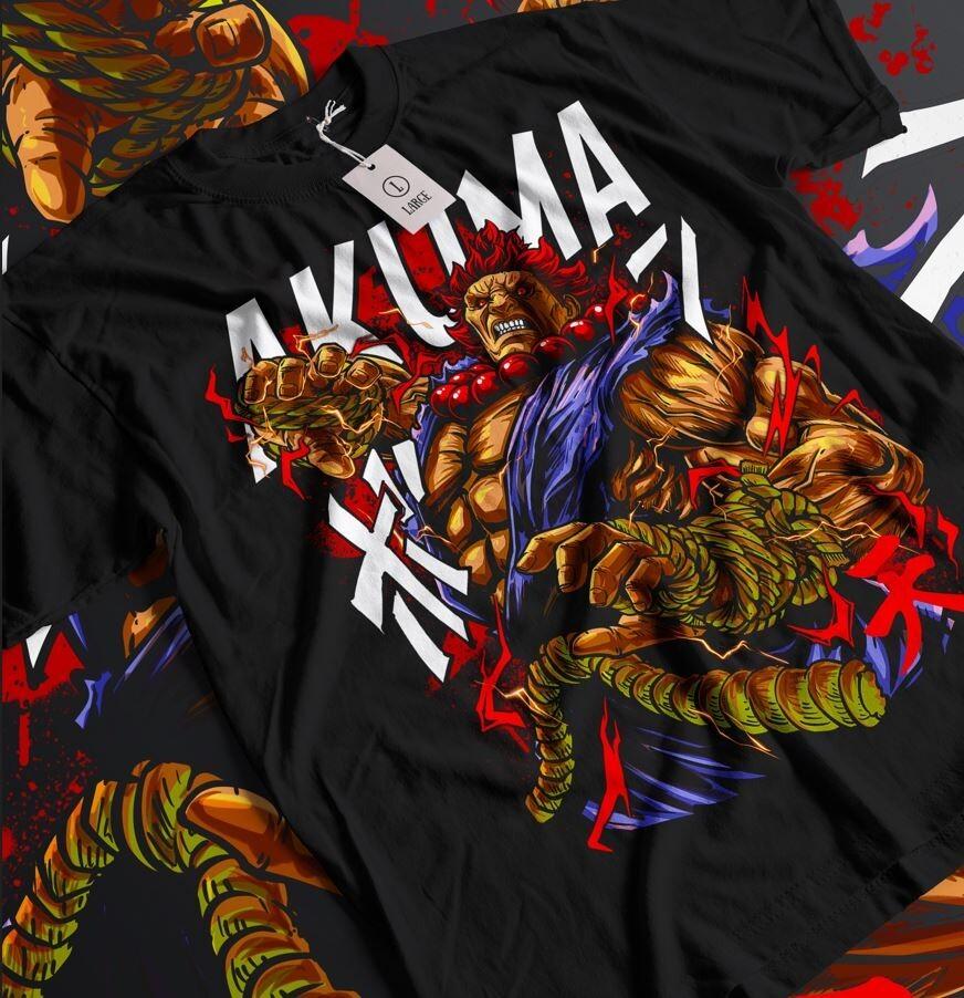 

Футболка Акума Гоки Каратэ Street Fighter Видеоигры Боевая футболка Графическая футболка 3XL