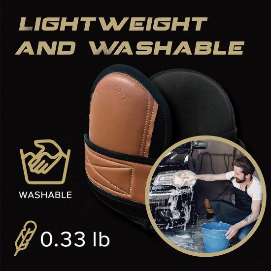 Super Soft Knee Pads for Work, Replaceable Inner Cushion Design, Leather Knee Pads for Construction, Flooring , Gardening, Cleaning, and Garage,