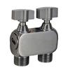 Manual Double Outlet Brass Sprayer for Bathroom Hygienes Pet Care and Laundry Threaded Valves with Leakproof Structure