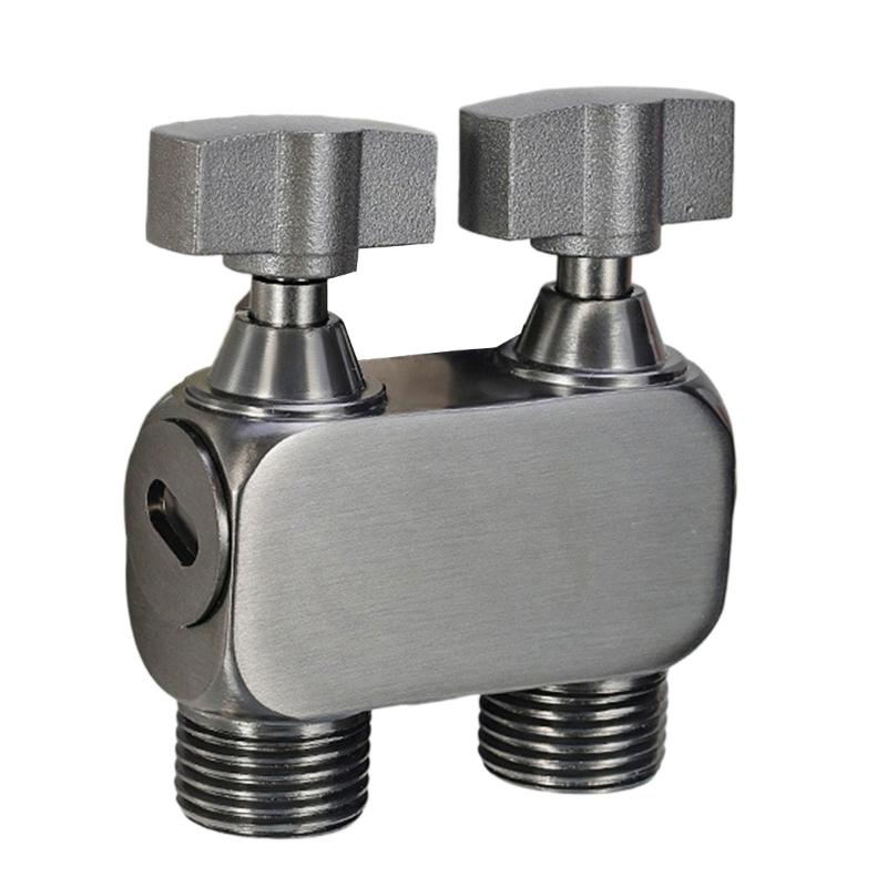 Manual Double Outlet Brass Sprayer for Bathroom Hygienes Pet Care and Laundry Threaded Valves with Leakproof Structure