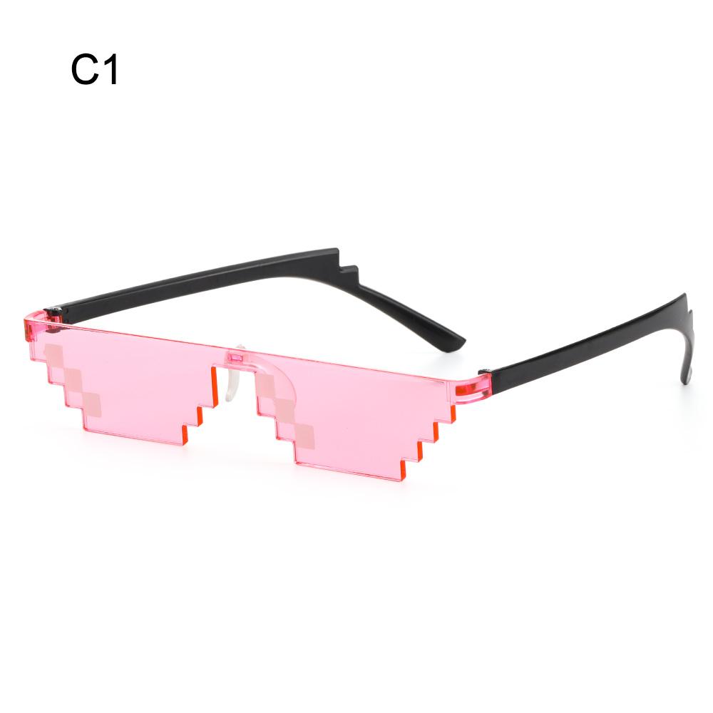 NEW Mosaic Sunglasses Trick Toy Thug Life Glasses Pixel Black Cool Jokes Funny Toys Deal With It Sun Glasses