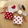 Heart-shaped Plush Coin Purse Portable Key Lipstick Bag Cosmetic Storage Bag  Valentine's Day Gift