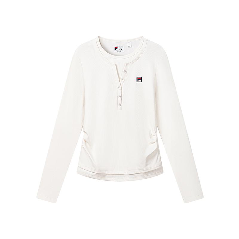Fila Heritage Knitted Comfortable Long Sleeve Slim Fit T-Shirt Women Tops F11W638205FIV