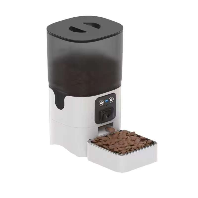 

6L Automatic Pet Intelligent Feeder Transparent Food Bin Available Voice Monitor Intercom Interactivity Cat Dog Remote Feeder