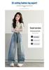 Nuovi Pantaloni Jeans Larghi a Gamba Larga Stampati Stile Coreano da Ragazza 2026