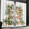 2pcs Flower Plant Kitchen Curtains   Green Leaf Cafe Short Window Drapes for Laundry & Dining Room Decorative curtains