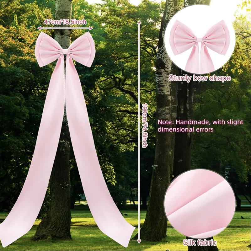 Giant 190cm Satin Ribbon Bow Decorations Extra Large Pink Red Bow for Christmas Wedding Big Bow for Room Wall Party Home Decor