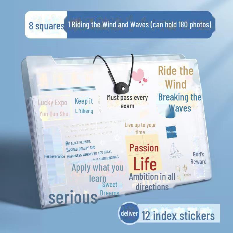 

Прозрачная папка-гармошка формата А4 с 12 ячейками для хранения и организации бумаги