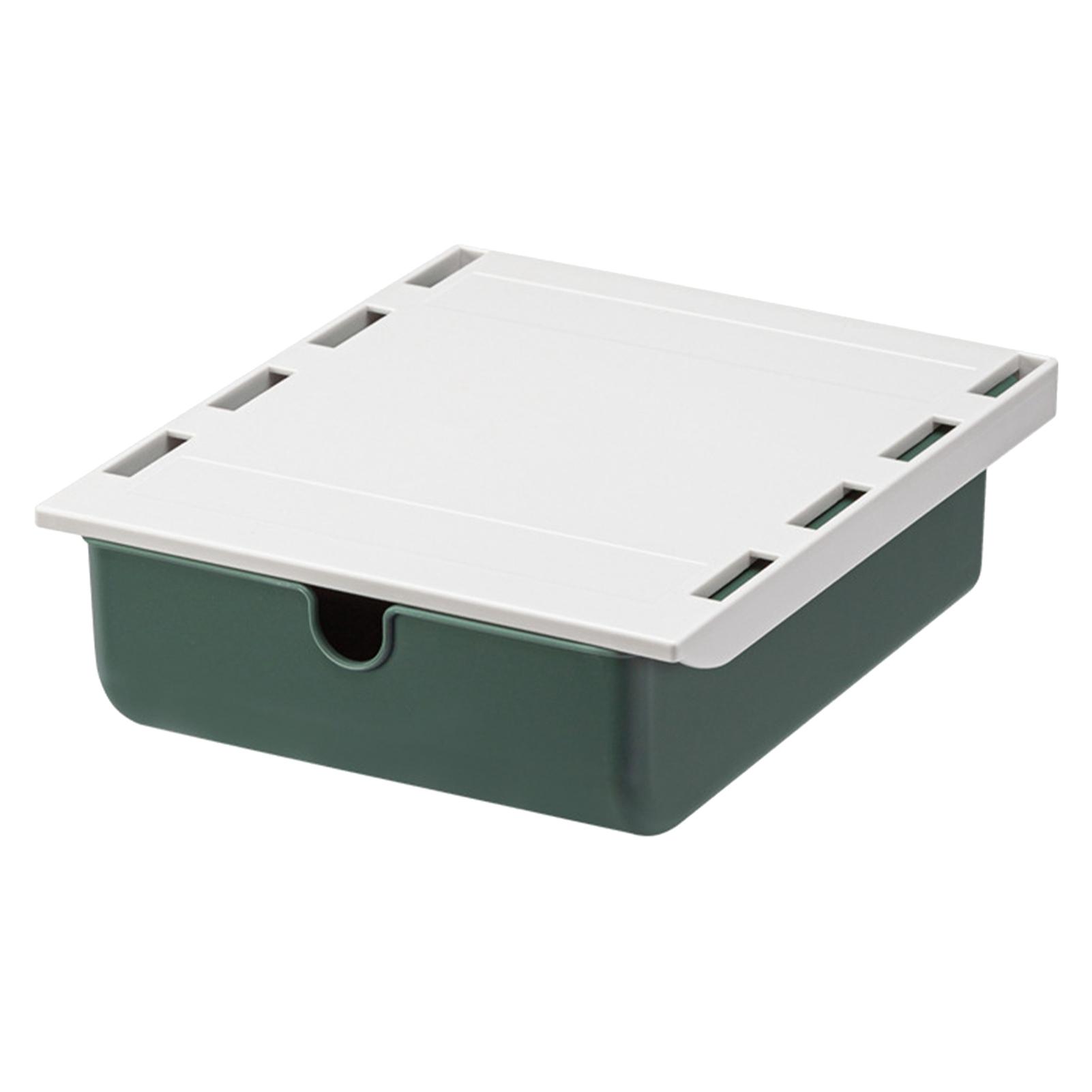 Подстольный ящик Сильный клей Грузоподъемность 2 кг Экономия места Скрытый органайзер для стола для дома школы офиса Зеленый зелёный 1260₽