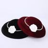French Hepburn Black Golden Velvet Top Hat Hair Accessories Wedding Photography Celebrity Dinner Fashion British Retro Hat Accessories