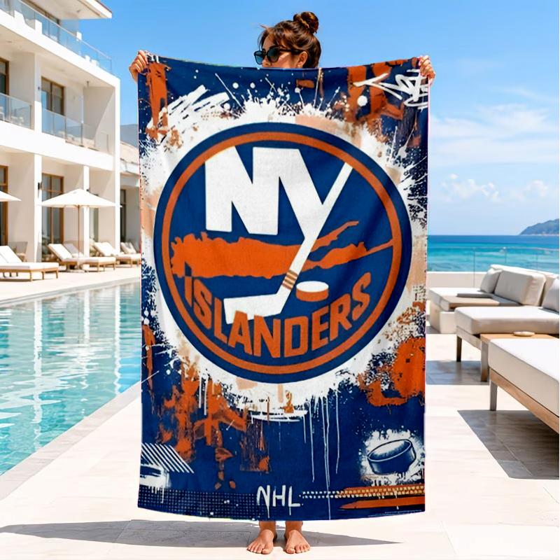 Ny Islanders Pride Strandtuch, Superweiche Mikrofaser, Perfektes Geschenk für Sie/Ihn, Geburtstag, für Pool, Strand, Reisen, Dekoration Strandparty