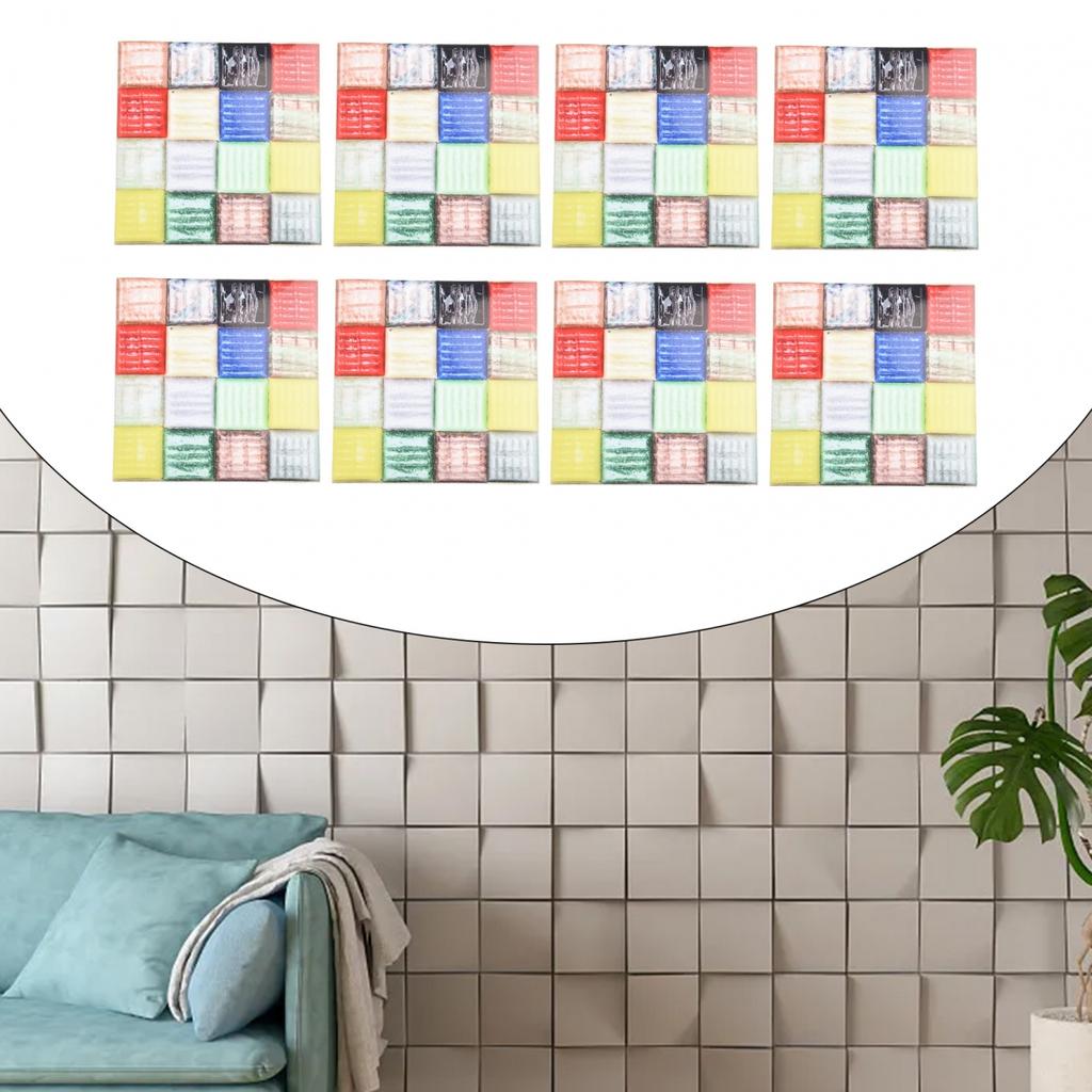 Easy To Clean Bathroom Mosaic Sticker Wall Tiles 10x10 Cm Value Pack of 10