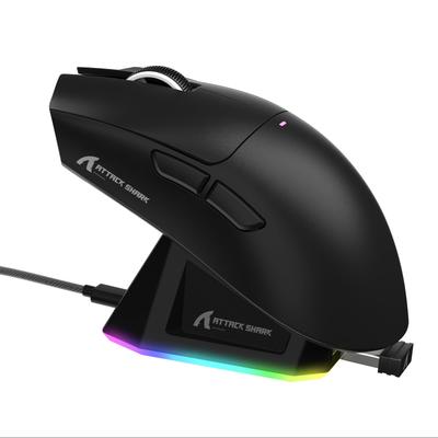 MAMBASNAKE x ATTACK SHARK X11 Gaming RGB Carregamento Magnético Bluetooth Duplo DPI PAW3311 HUANO Broadcom Ergonômico Preto Ultraleve Mouse, 60g,