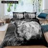 Highland Cow King Queen Duvet Cover Bull Bedding Set for Adults Cattle 2/3pcs Quilt Cover Farm Animal Polyester Comforter Cover