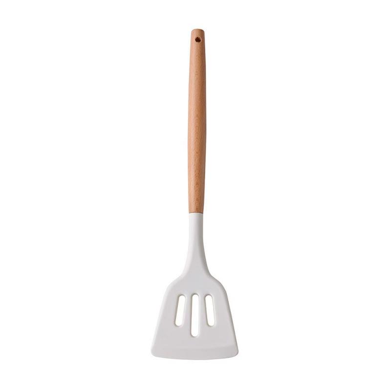 High-Temperature Resistant Wooden Handle Silicone Spatula, Non-Stick, Ideal for Stir-Frying and Daily Cooking