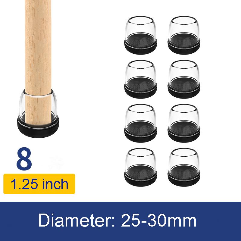 8PCS Carpet Furniture Sliders Chair Leg Floor Protectors Rubber Round Square Furniture Chair Feet Glides Caps Prevent Scratches