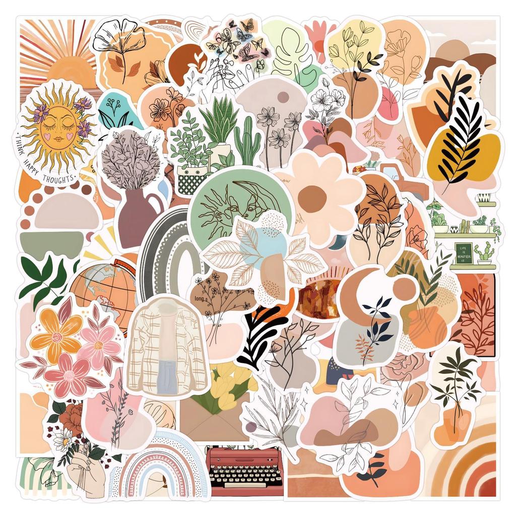110 Bohemian Graffiti Stickers: Trendy Waterproof Decor for Water Bottles & Suitcases
