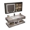Modern Minimalist Sintered Stone Washbasin Set with Seamless Ceramic Sink, Bathroom Cabinet, and Mirror Storage Cabinet
