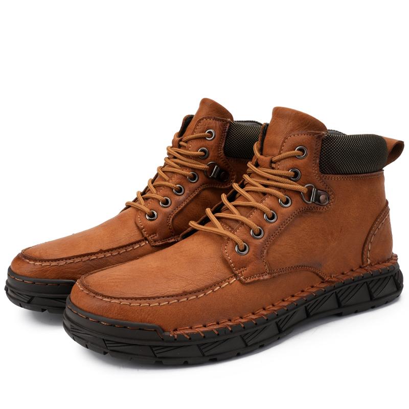 FashionClassic Men's Shoes High Quality Outdoor Boots Men All-match Genuine Leather Outdoor Boots Fashion Brand Mens Low Top Sneakers