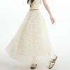Women's 2026 Spring High Waist A-line Layered Mesh Fluffy Skirt