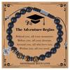 Pink Crystal Compass Bracelet: Handwoven Natural Stone, Graduation Gift