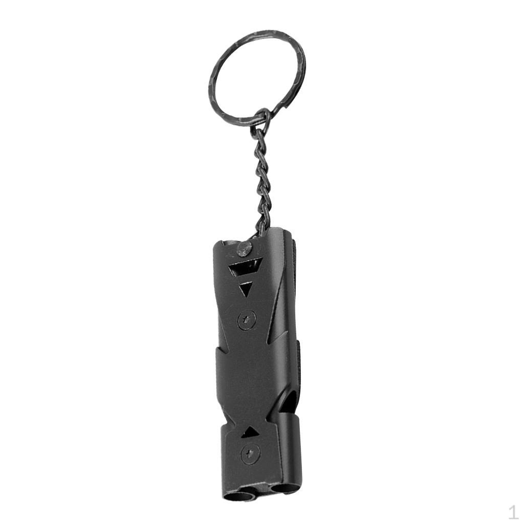 Stainless Steel Safety Whistle Keychain Emergency Camping Survival Black