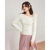 IEF 2025 Autumn French Elegant Slim Knit Top